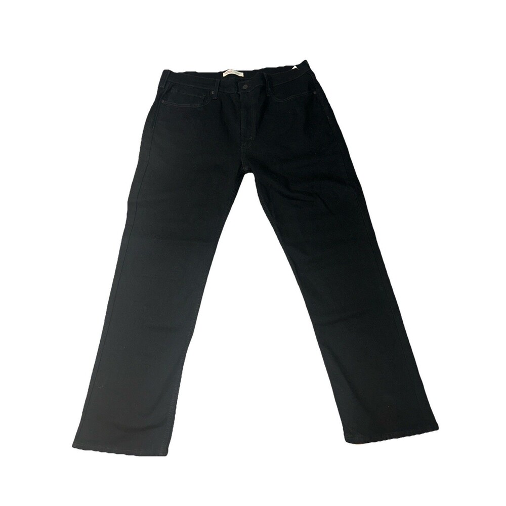 Signature Levis Strauss Black Mens Stretch Straight Black Jeans 38X30 Workwear